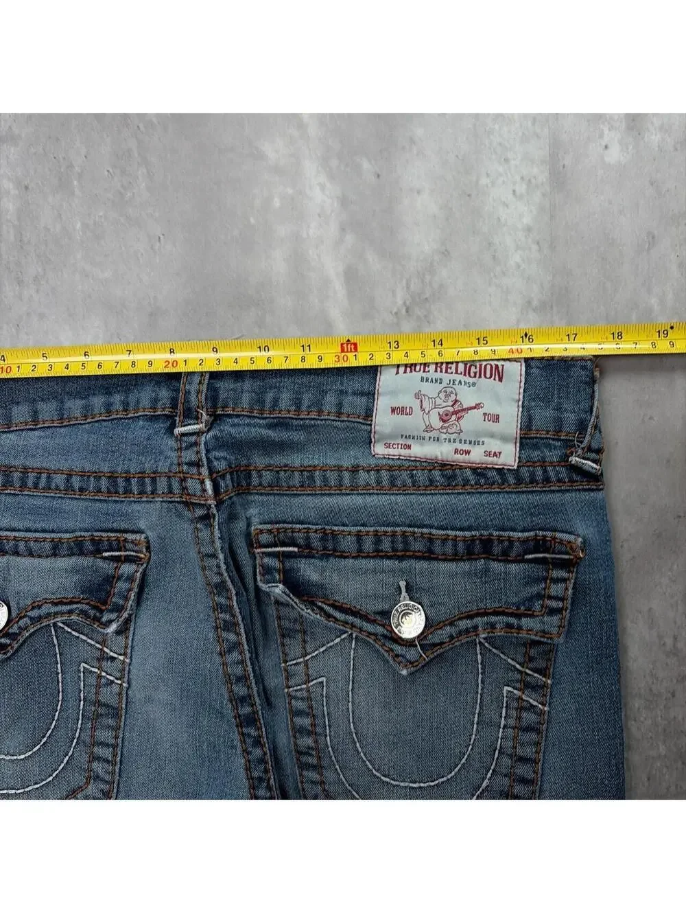 Y2K Blue True Religion Grunge Ricky Straight Denim Jeans
